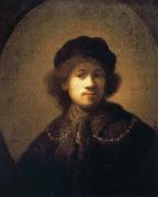 REMBRANDT Harmenszoon van Rijn Self-Portrait with Beret and Gold Chain oil painting artist